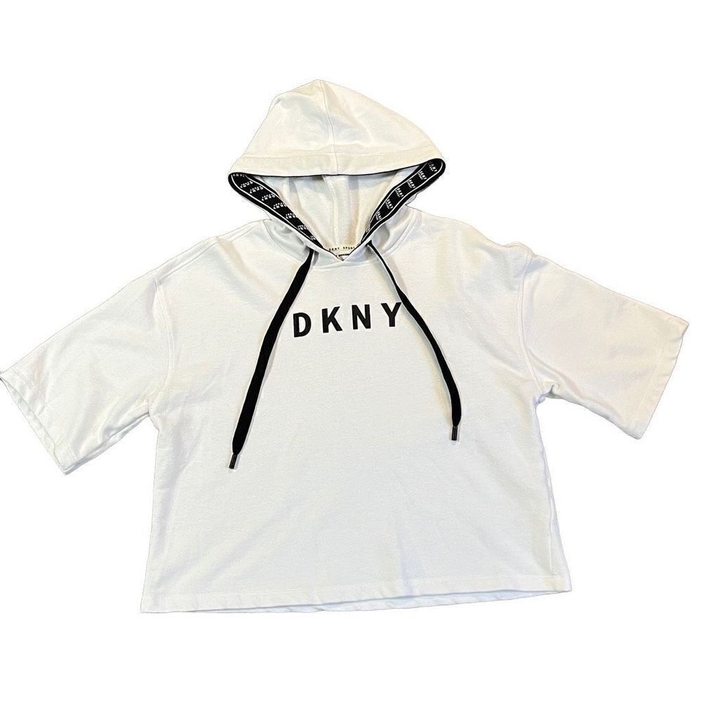 DKNY White Women’s Hoodie Sweatshirt Medium